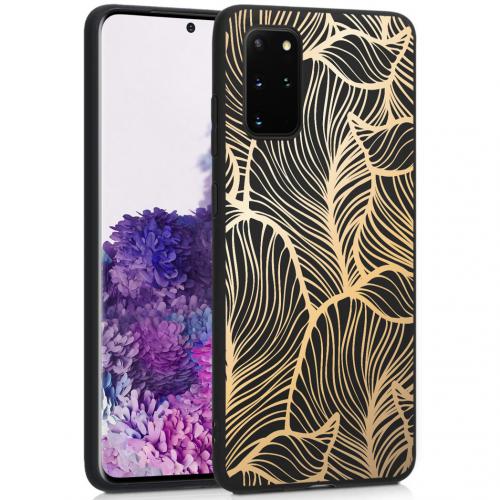 iMoshion Design hoesje voor de Samsung Galaxy S20 Plus - Bladeren - Goud / Zwart