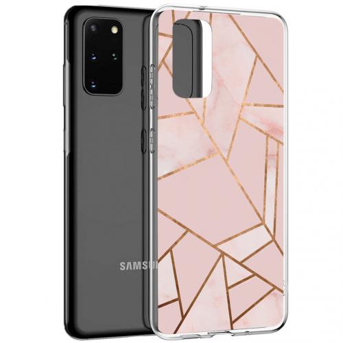 iMoshion Design hoesje voor de Samsung Galaxy S20 Plus - Grafisch Koper - Roze / Goud