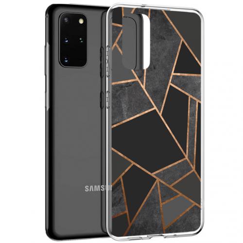 iMoshion Design hoesje voor de Samsung Galaxy S20 Plus - Grafisch Koper - Zwart / Goud