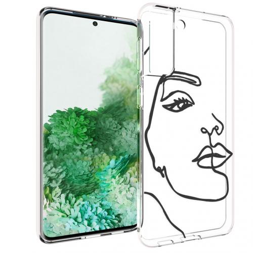 iMoshion Design hoesje voor de Samsung Galaxy S21 Plus - Abstract Gezicht - Zwart