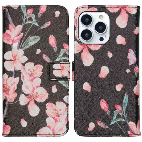 iMoshion Design Softcase Book Case voor de iPhone 13 Pro - Blossom Black