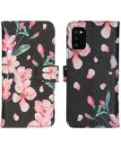 iMoshion Design Softcase Book Case voor de Samsung Galaxy A41 - Blossom Watercolor Black