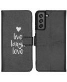 iMoshion Design Softcase Book Case voor de Samsung Galaxy S21 FE - Live Laugh Love