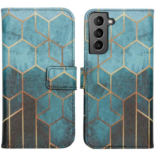 iMoshion Design Softcase Book Case voor de Samsung Galaxy S21 - Green Honeycomb