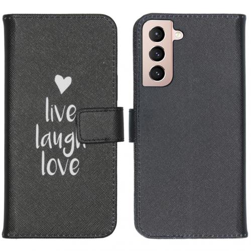 iMoshion Design Softcase Book Case voor de Samsung Galaxy S21 - Live Laugh Love