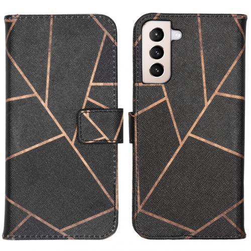 iMoshion Design Softcase Book Case voor de Samsung Galaxy S21 Plus - Black Graphic