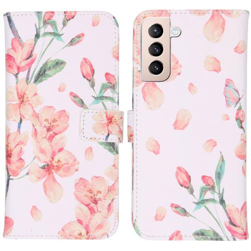 iMoshion Design Softcase Book Case voor de Samsung Galaxy S21 Plus - Blossom Watercolor