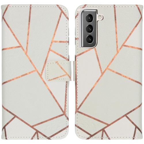 iMoshion Design Softcase Book Case voor de Samsung Galaxy S21 - White Graphic