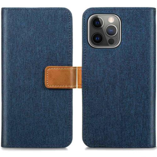 iMoshion Luxe Canvas Booktype iPhone 13 Pro Max -Donkerblauw