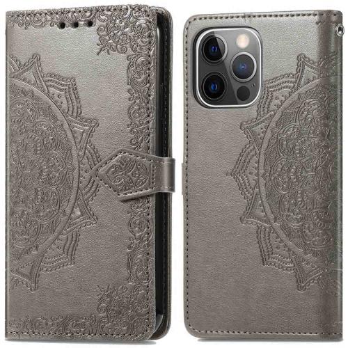 iMoshion Mandala Booktype iPhone 13 Pro - Grijs