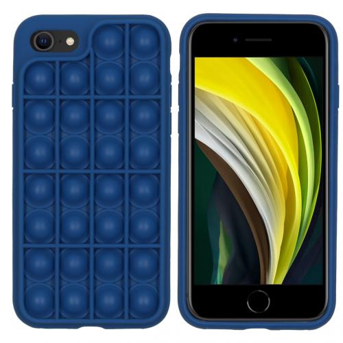 iMoshion Pop It Fidget Toy - Pop It hoesje voor de iPhone SE (2022 / 2020) / 8 / 7 - Donkerblauw