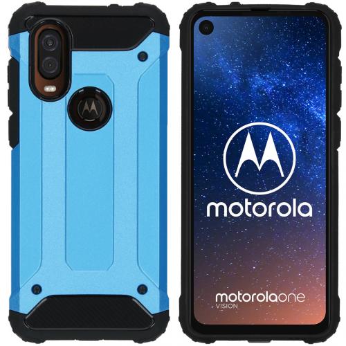 iMoshion Rugged Xtreme Backcover voor de Motorola One Vision - Lichtblauw
