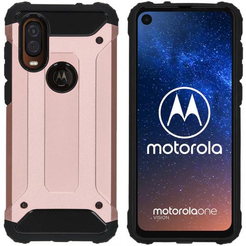 iMoshion Rugged Xtreme Backcover voor de Motorola One Vision - Rosé Goud