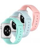 iMoshion Siliconen bandje Multipack Apple Watch Series 1-7 / SE - 38/40/41 mm - Roze / Groen / Blauw