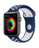 iMoshion Siliconen sport bandje voor Apple Watch Series 1-7 / SE - 42/44/45 mm  - Blauw / Wit