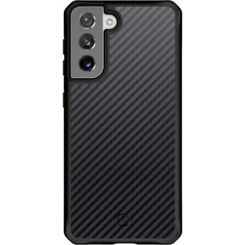 Itskins Hybrid Carbon Backcover voor de Samsung Galaxy S21 Plus - Zwart