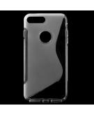 Javu - iPhone 7 Plus Hoesje - Zachte Back Case S Shape Transparant