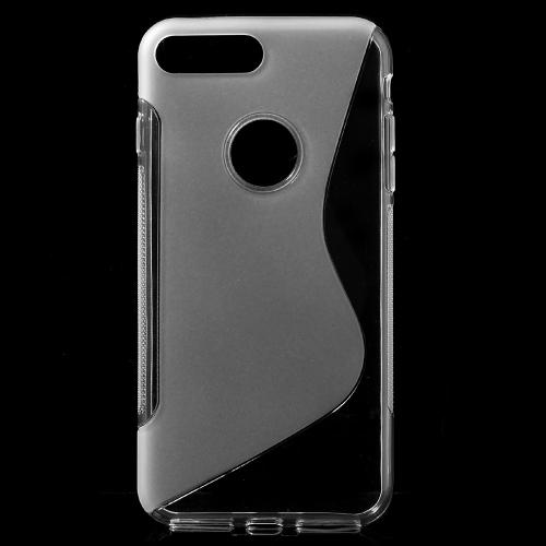 Javu - iPhone 7 Plus Hoesje - Zachte Back Case S Shape Transparant