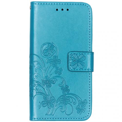 Klavertje Bloemen Booktype voor de Samsung Galaxy A20e - Turquoise