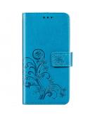 Klavertje Bloemen Booktype voor de Samsung Galaxy A41 - Turquoise