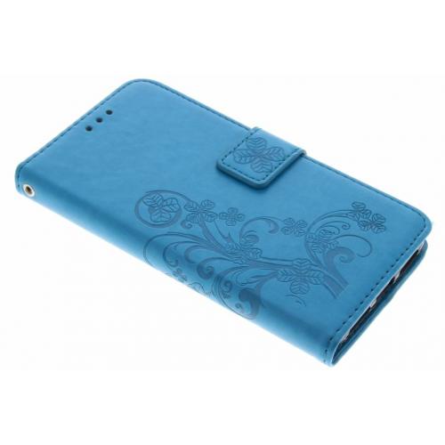 Klavertje Bloemen Booktype voor Huawei Y5 2 / Y6 2 Compact - Turquoise