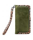 Mobilize - iPhone 12 Hoesje - Uitneembare Gelly Wallet Case Luipaard Donker Groen