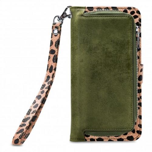 Mobilize - Samsung Galaxy S20 Plus Hoesje - Uitneembare Gelly Wallet Case Luipaard Donker Groen