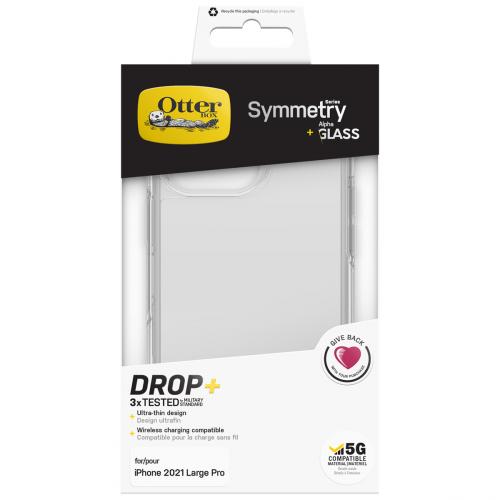 OtterBox Symmetry Backcover + Alpha Glass Screenprotector voor de iPhone 13 Pro - Transparant
