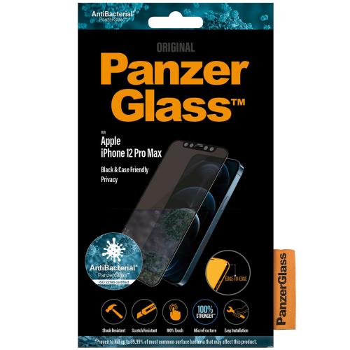 PanzerGlass Case Friendly Privacy Anti-Bacterial Screenprotector voor de iPhone 12 Pro Max