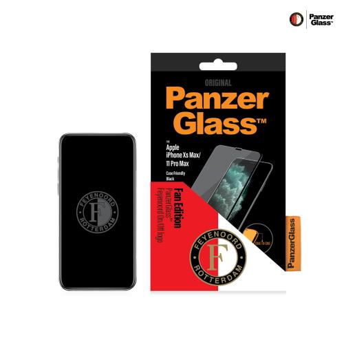 PanzerGlass Feyenoord Case Friendly Screenprotector voor de iPhone 11 Pro Max / Xs Max - Zwart