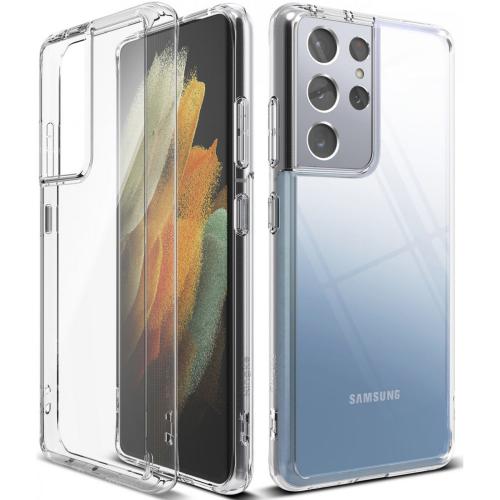 Ringke Fusion Backcover voor de Samsung Galaxy S21 Ultra - Transparant
