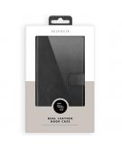 Selencia Echt Lederen Booktype voor de Samsung Galaxy A21s - Zwart