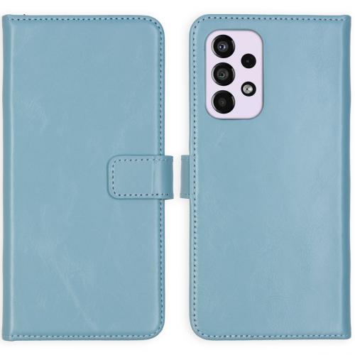 Selencia Echt Lederen Booktype voor de Samsung Galaxy A33 - Air Blue