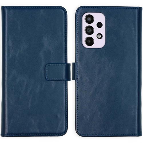 Selencia Echt Lederen Booktype voor de Samsung Galaxy A33 - Blauw