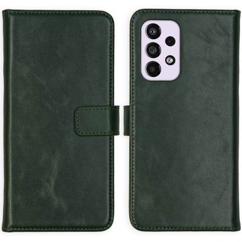 Selencia Echt Lederen Booktype voor de Samsung Galaxy A33 - Groen