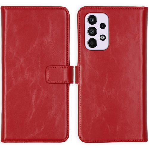 Selencia Echt Lederen Booktype voor de Samsung Galaxy A33 - Rood
