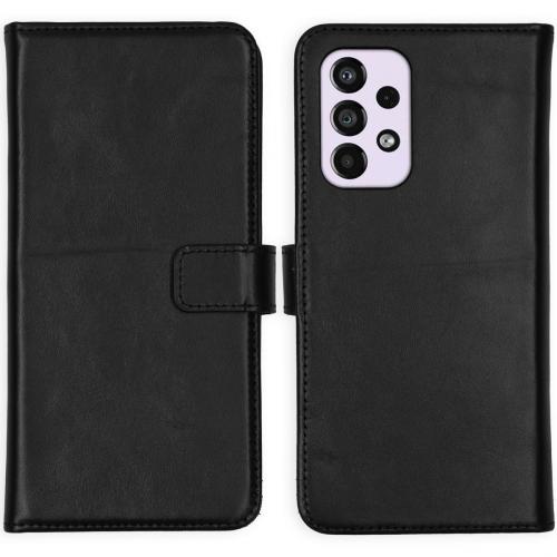 Selencia Echt Lederen Booktype voor de Samsung Galaxy A33 - Zwart