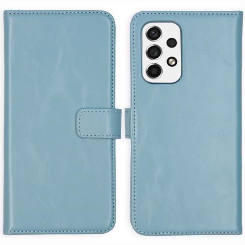 Selencia Echt Lederen Booktype voor de Samsung Galaxy A53 - Air Blue