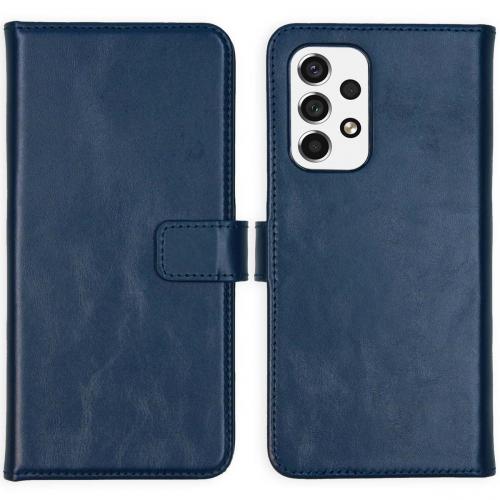 Selencia Echt Lederen Booktype voor de Samsung Galaxy A53 - Blauw