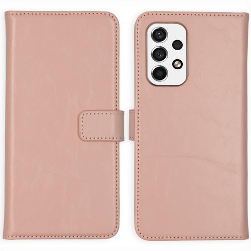 Selencia Echt Lederen Booktype voor de Samsung Galaxy A53 - Dusty Pink
