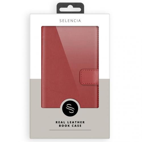 Selencia Echt Lederen Booktype voor de Samsung Galaxy S21 Plus - Rood