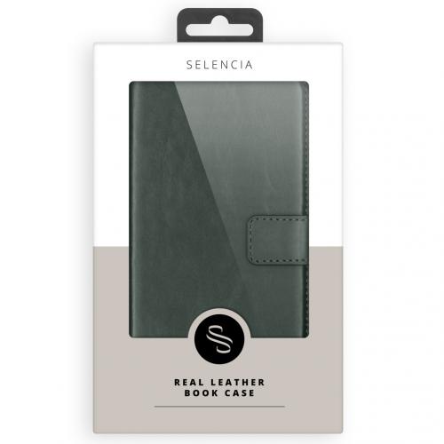 Selencia Echt Lederen Booktype voor Samsung Galaxy Note 9 - Groen
