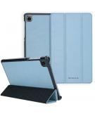 Selencia Nuria Vegan Lederen Trifold Book Case voor de Samsung Galaxy Tab A7 Lite - Lichtblauw