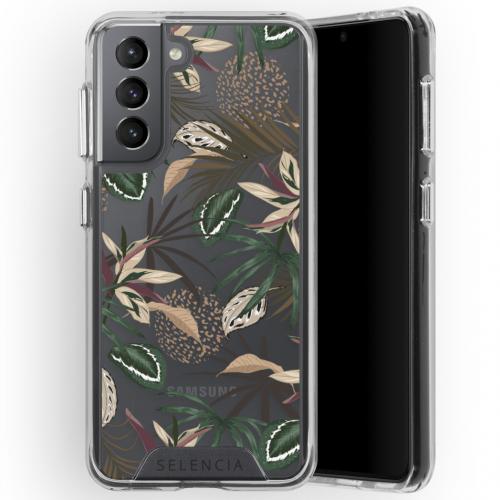 Selencia Zarya Fashion Extra Beschermende Backcover Samsung Galaxy S21 - Jungle Leaves
