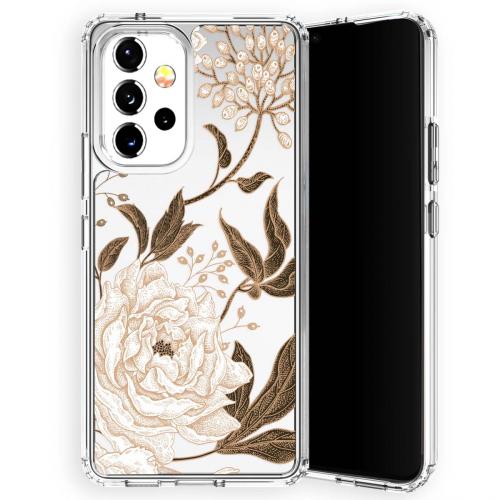 Selencia Zarya Fashion Extra Beschermende Backcover voor de Samsung Galaxy A53 - Golden Flowers