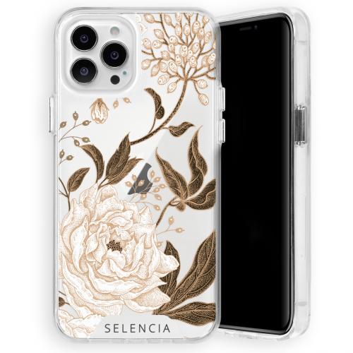 Selencia Zarya Fashion Extra Beschermende Backcover voor iPhone 13 Pro - Golden Flowers