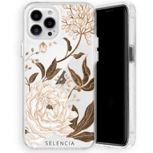 Selencia Zarya Fashion Extra Beschermende Backcover voor iPhone 13 Pro Max - Golden Flowers