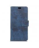 Shop4 - Asus Zenfone Max M2 Hoesje - Wallet Case Vintage Donker Blauw