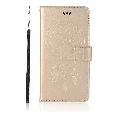 Shop4 - Asus Zenfone Max Pro (M2) Hoesje - Wallet Case Dromenvanger Uil Goud