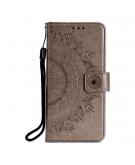 Shop4 - Huawei P30 Lite Hoesje - Wallet Case Mandala Patroon Grijs